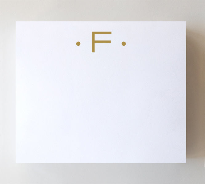 Notepad - Luxe Gold Initial "F"