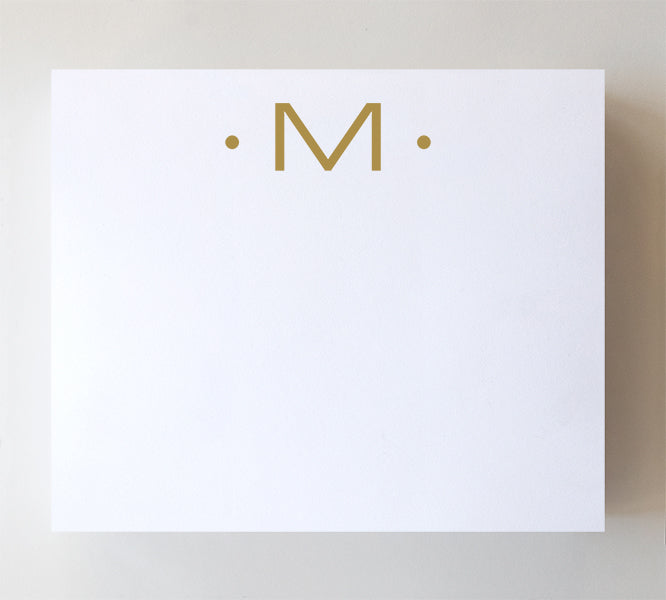 Notepad - Luxe Gold Initial "M"