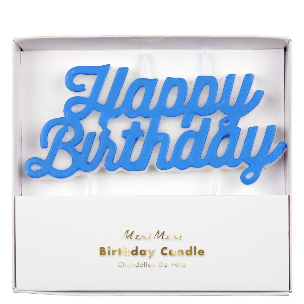Happy Birthday Candle - Blue