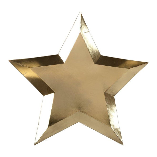 Gold Foil Star Plates | Set of 8
