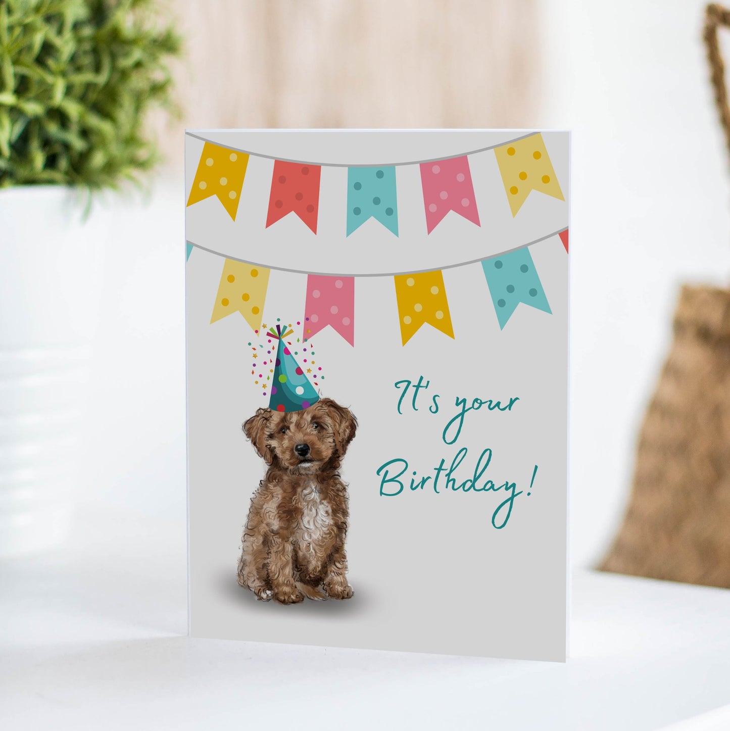 Time to Pawty Birthday Card | Doodle Dog