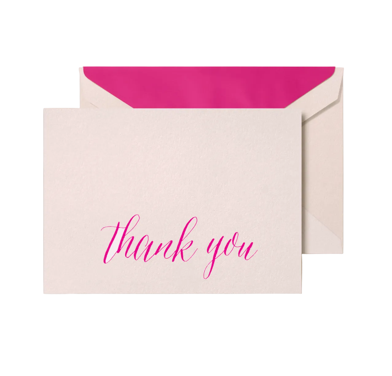 Calligraphic Pink Thank You Note