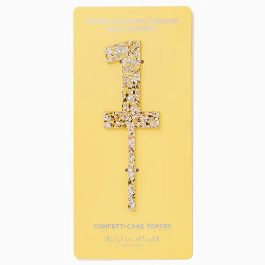 Pearl Confetti Cake Topper - 1