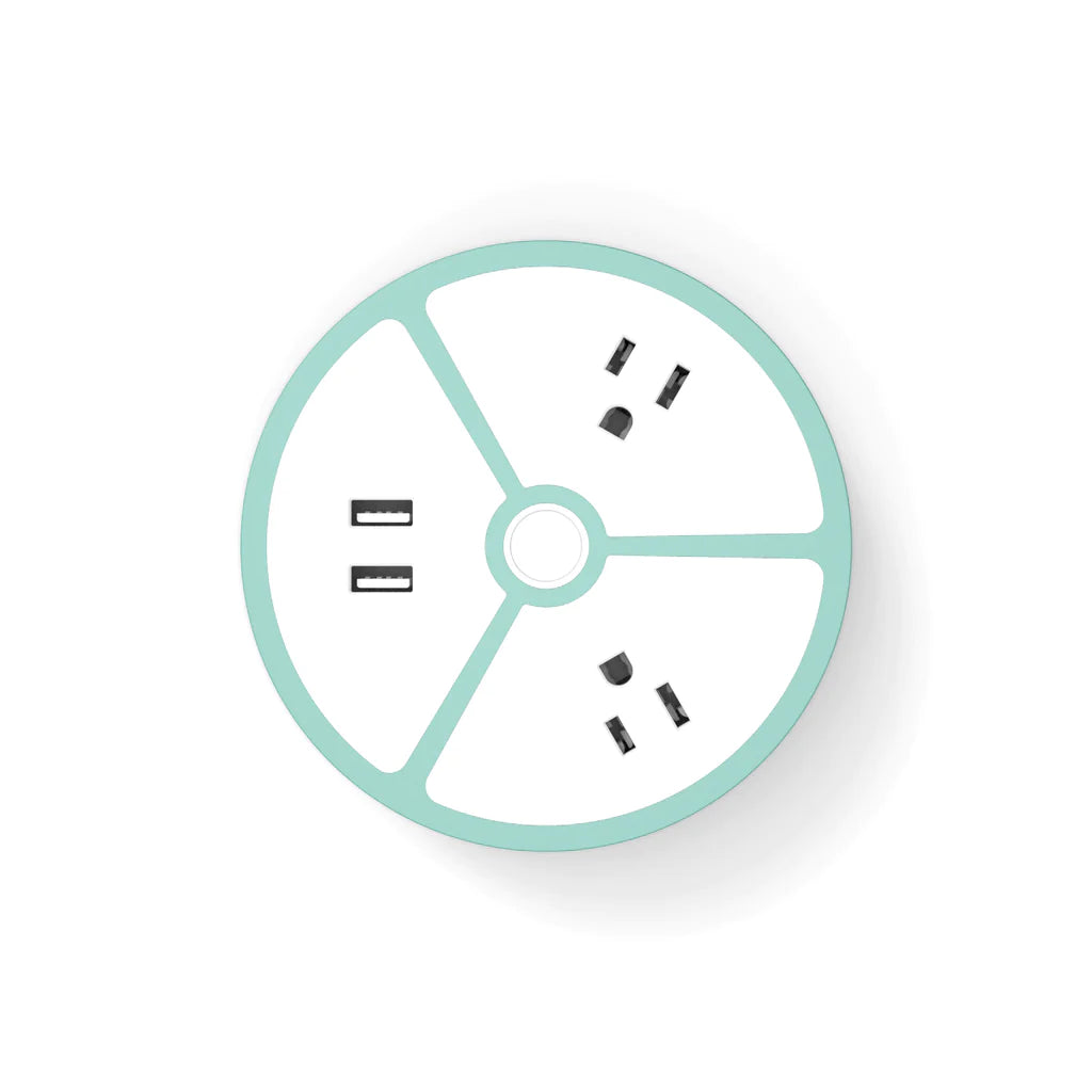 Power House Outlet + USB Port Charging | Mint