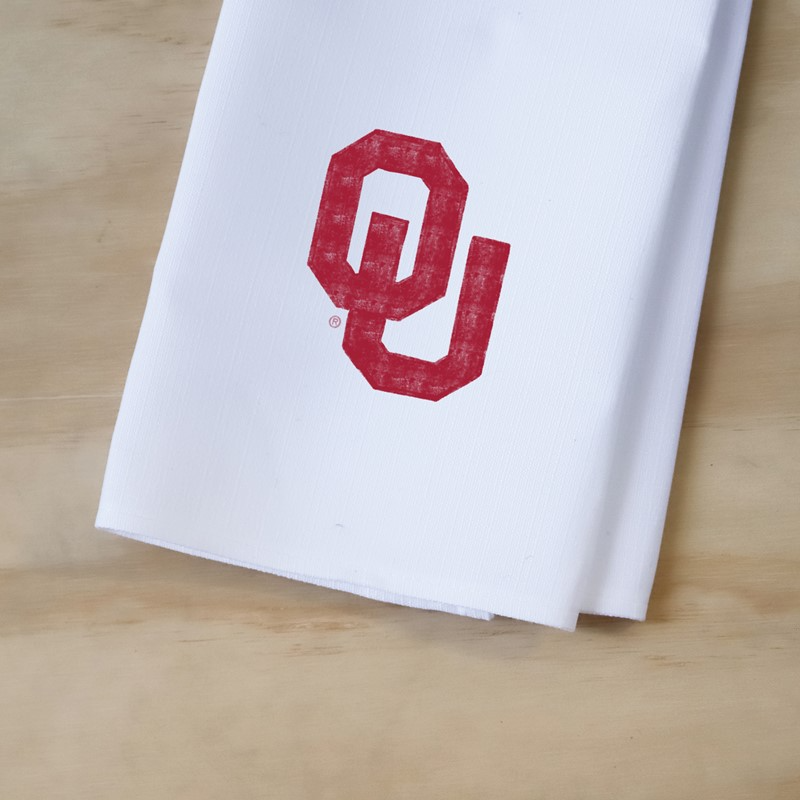 Tea Towel - Grunge Collegiate University Of Oklahoma