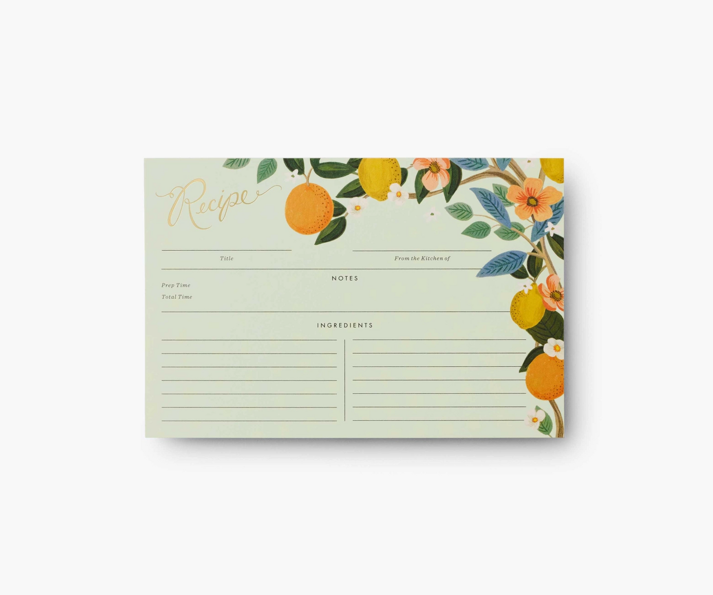 Recipe Cards Pack of 12 - Citrus Grove