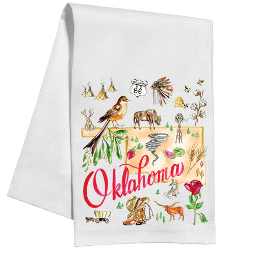 Kitchen Towel - Oklahoma Handpainted Icons