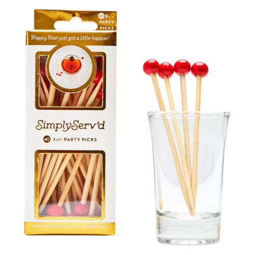 Party Pick - Small - Scarlet 40/PK