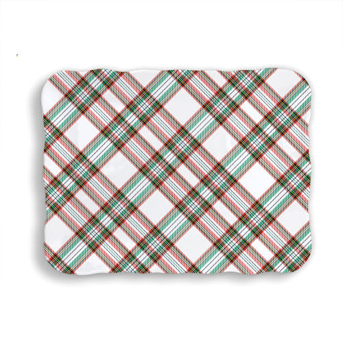 Vintage Plaid Melamine Serveware Cookie Tray