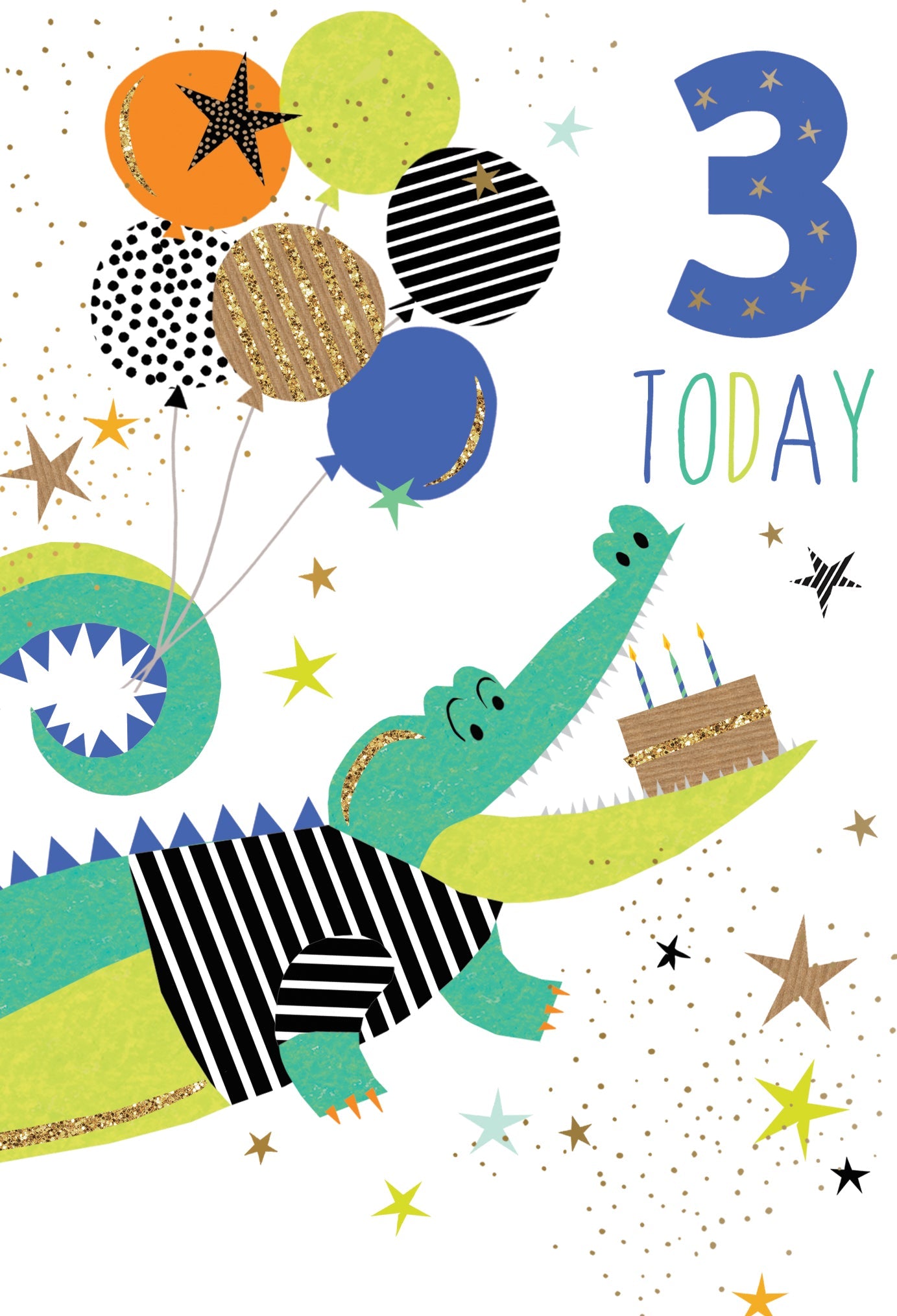 3rd Crocodile Birthday Card