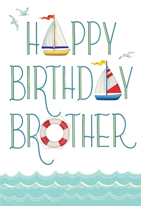 Sailboat Brother Birthday Card
