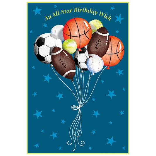 Birthday Card - Sport Balloons