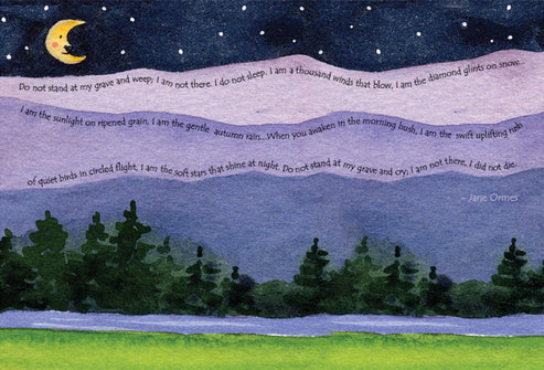 Sympathy Card - Moon Over Mountains