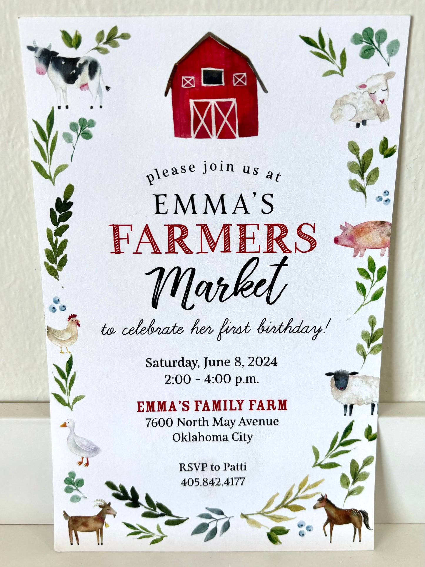 Farm Wreath Invitation - 10 CT