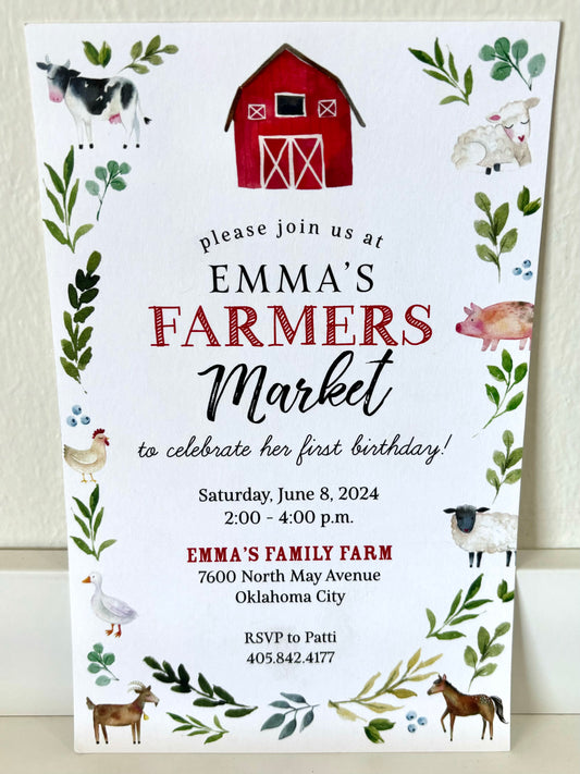 Farm Wreath Invitation - 10 CT