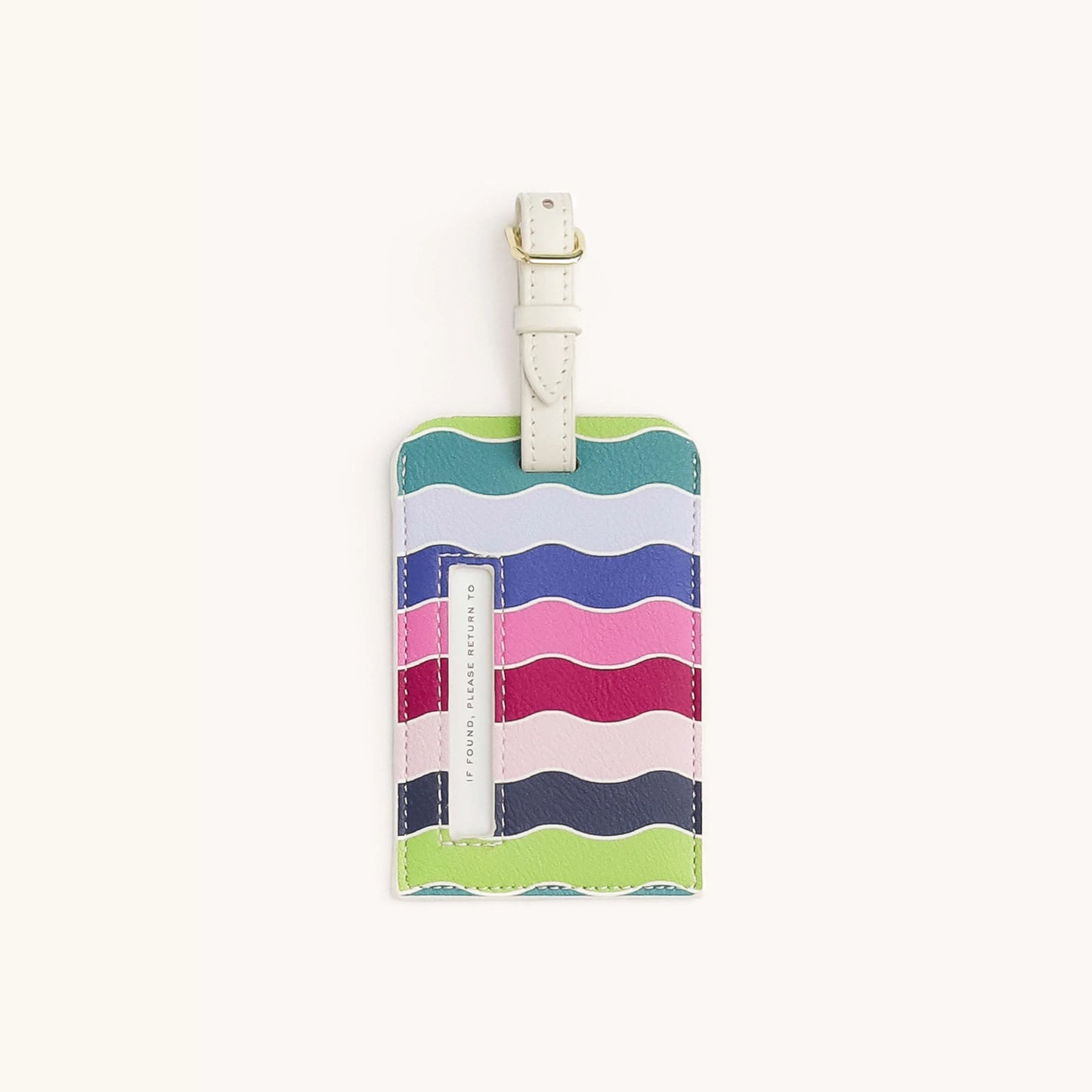 Leatherette Luggage Tag - Rainbow Row