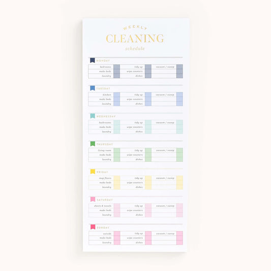 Tall Notepad - Weekly Cleaning