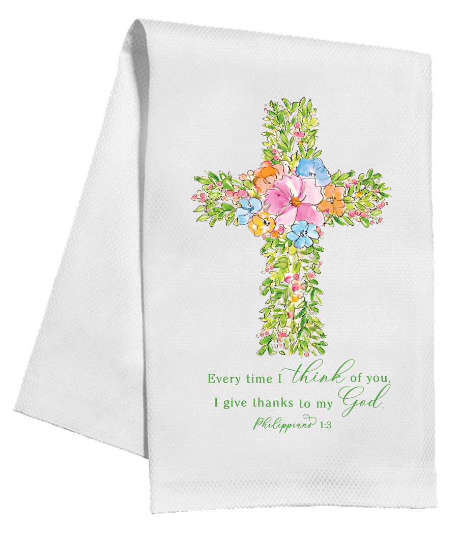 Kitchen Towel - Spring Floral Cross