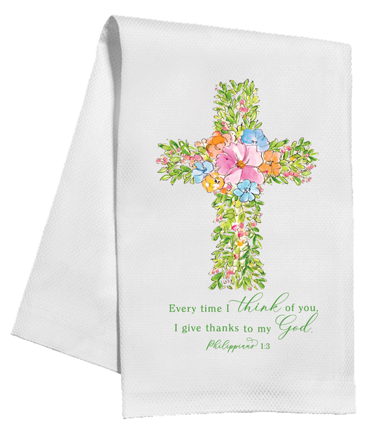 Kitchen Towel - Spring Floral Cross