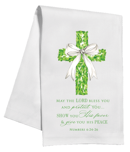 Kitchen Towel -  Wedding  Boxwood Cross