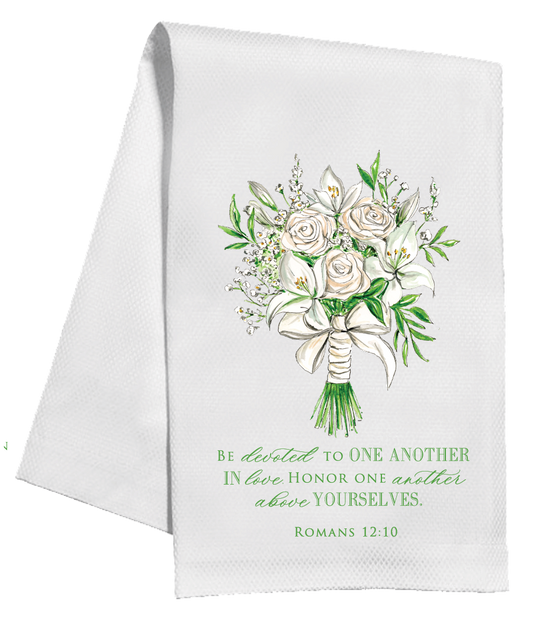 Kitchen Towel -  Wedding Bridal Bouquet