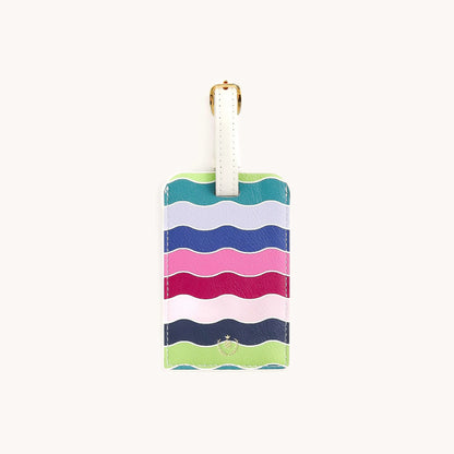 Leatherette Luggage Tag - Rainbow Row