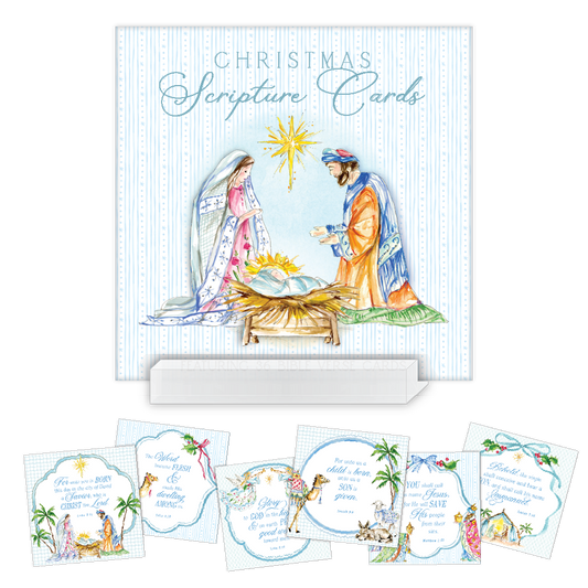 4x4 Flat Card with Stand - Blue Christmas
