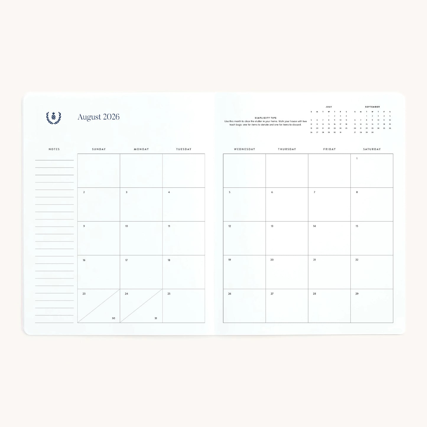 2026-2027 Monthly Planner - Happy Stripe