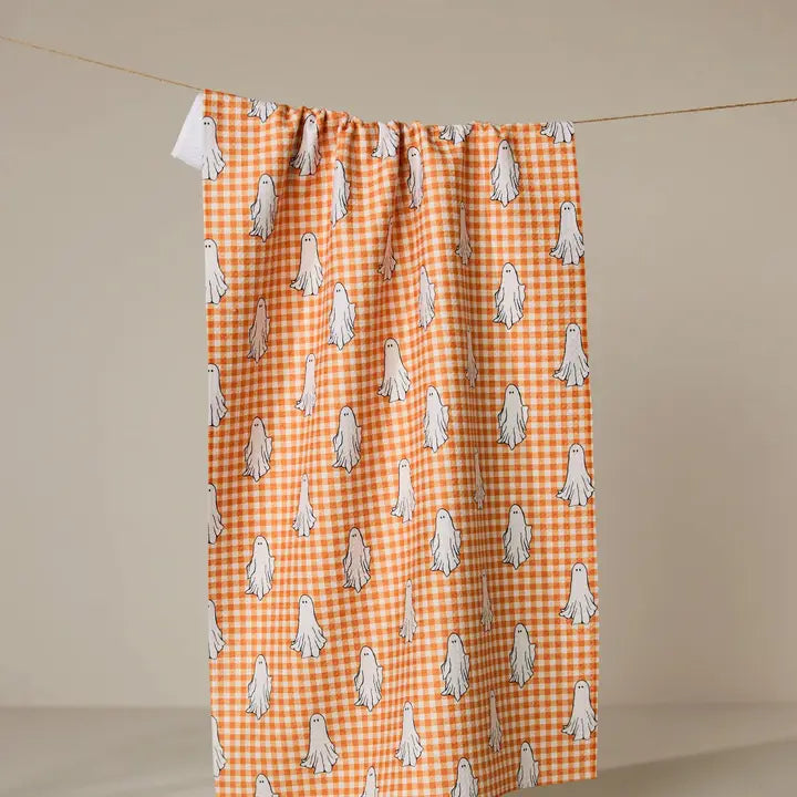 Gingham Ghosts Tea Towel