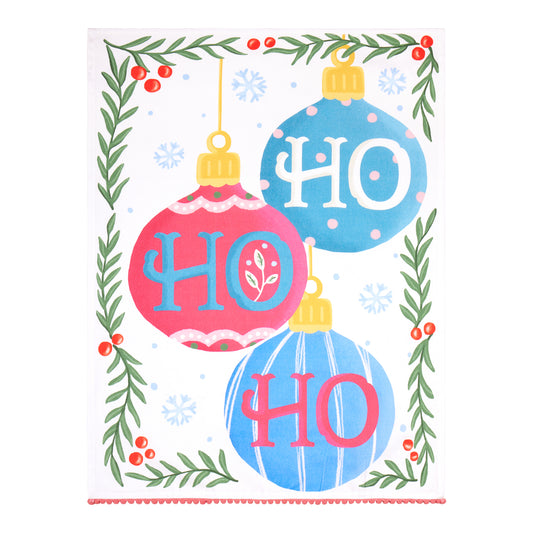 Ho Ho Ho Pom Poms Kitchen Towel