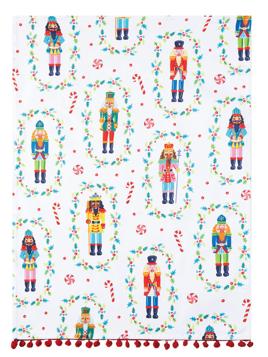 Nutcrackers with Pom Poms Kitchen Towel