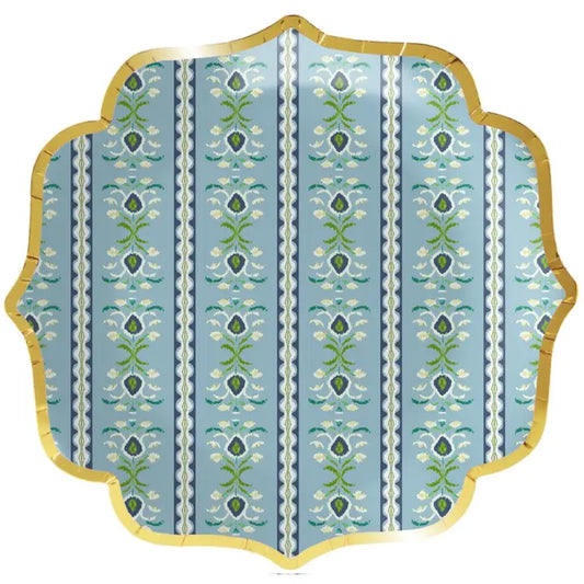 Dinner Plates - Rosemary Stripe French Blue