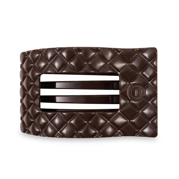 Large Flat Rectangle Hair Clip - Truly Taupe Quilted