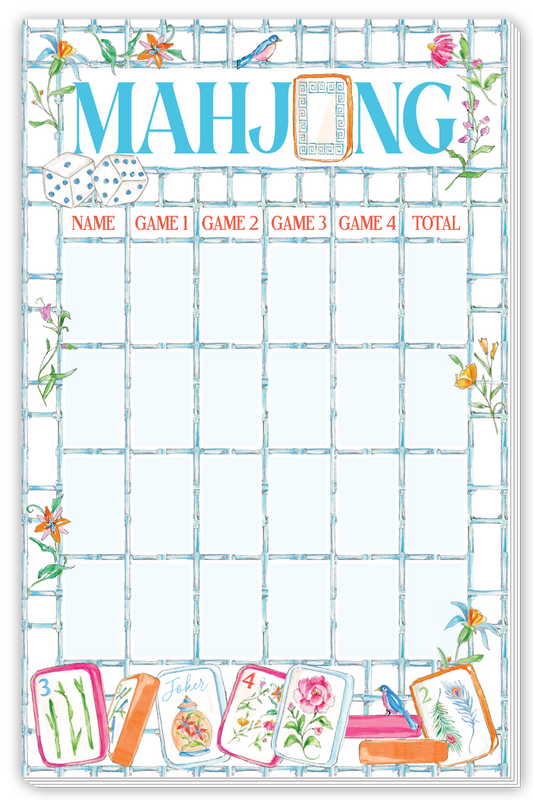 Large Notepad - Bamboo Mahjong Light Blue