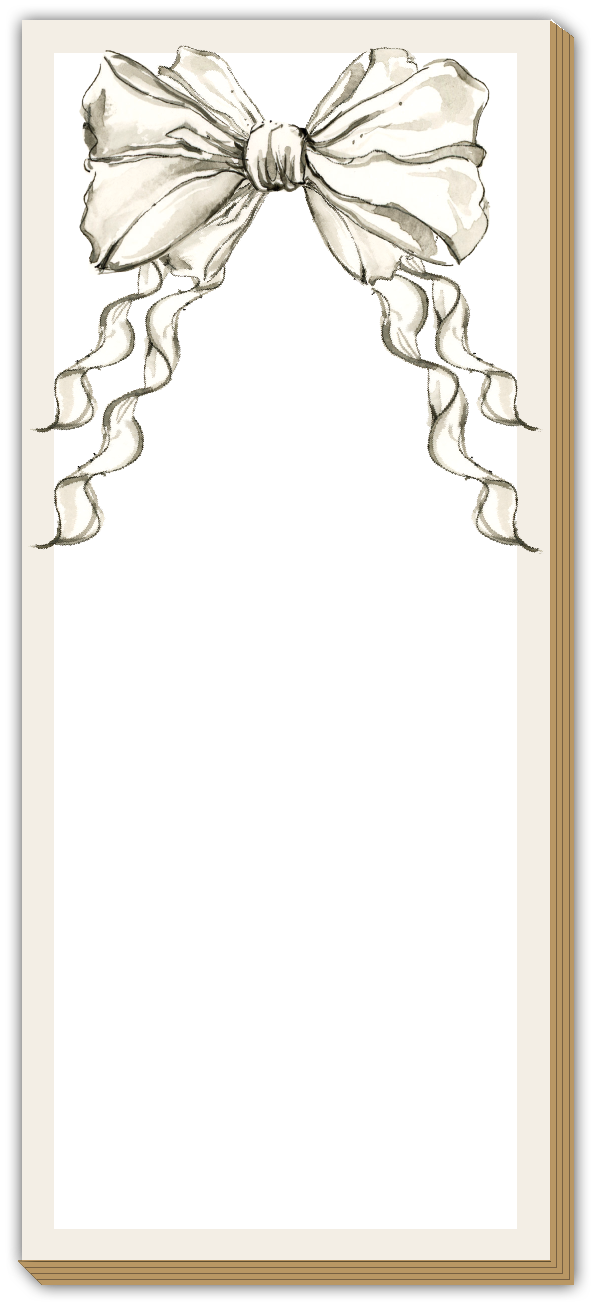Skinny Notepad - Crème Colored Bow