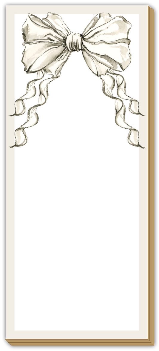 Skinny Notepad - Crème Colored Bow
