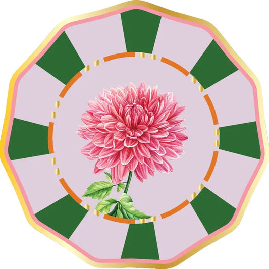 Wavy Dinner Plate - Dahlia Garden