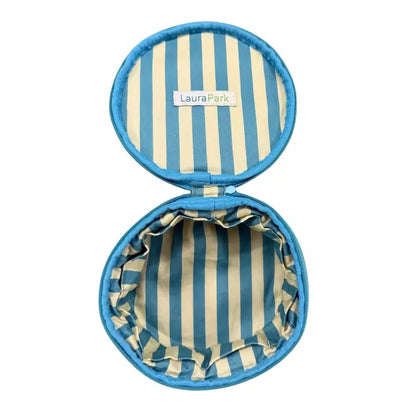 Round Jewelry Case - Rosemary Indigo