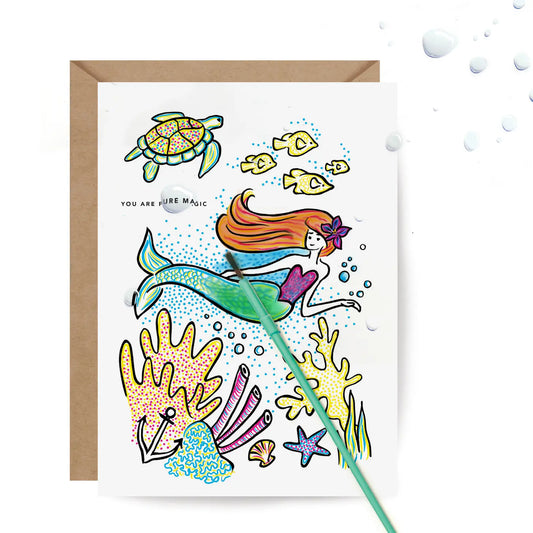 Paint With Water - Mermaid - Birthday Card