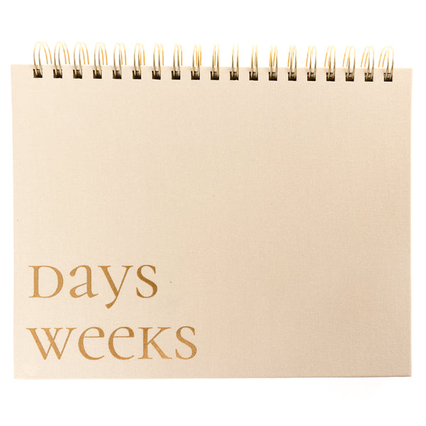 Fabric Covered Weekly Desk Pad - Taupe
