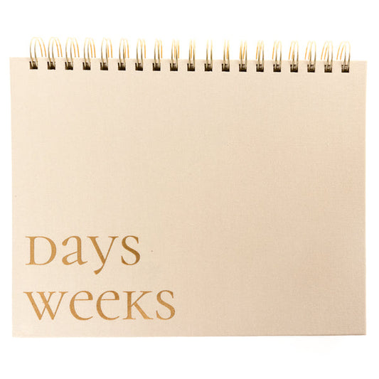 Fabric Covered Weekly Desk Pad - Taupe