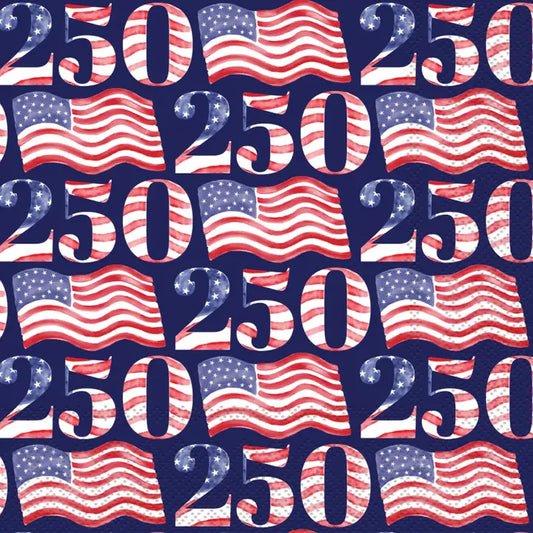 Cocktail Napkin - USA 250 Flags
