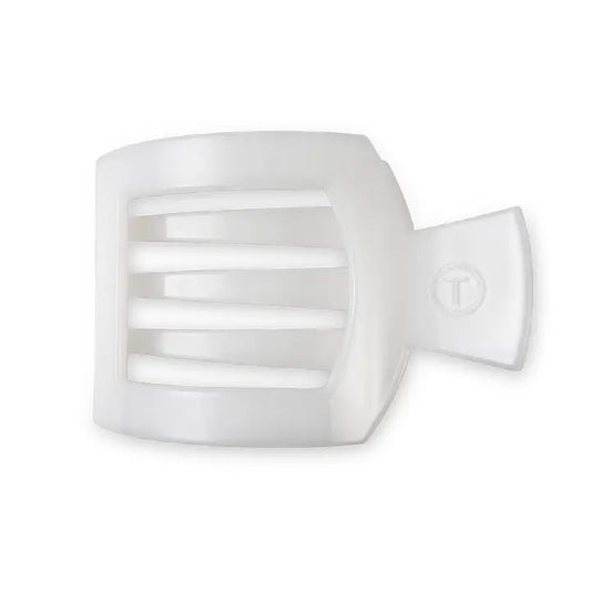 Flat Square Hair Clip - Medium  - Coconut White