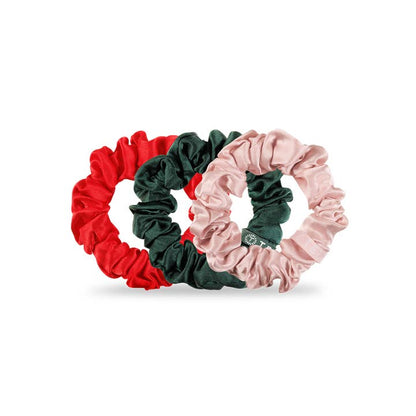 Large Silk Hair Scrunchie - Poinsettia