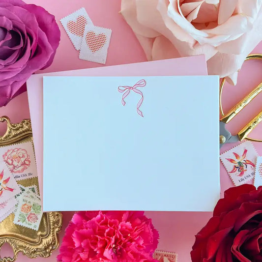 Pink Bow - Stationery Set of 6