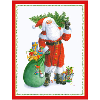 Boxed Christmas Cards - Santa Carrying Tree