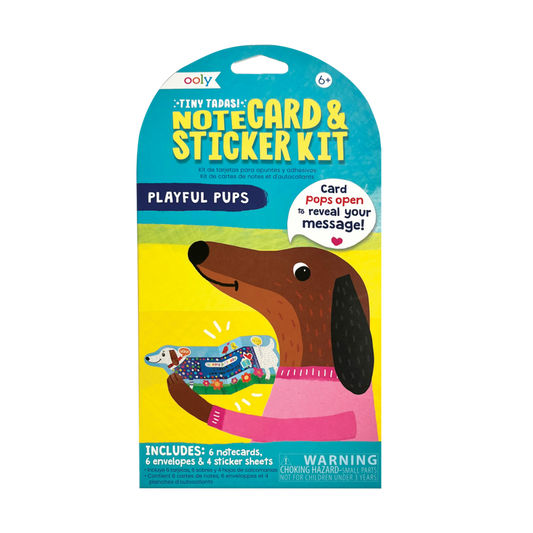 Tiny Tada! Note Cards & Sticker Set - Playful Pups