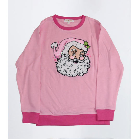 Kids Jolly Pink Santa Sweatshirt - XL