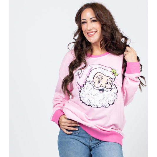 Jolly Pink Santa Sweater/Sweatshirt-XXL