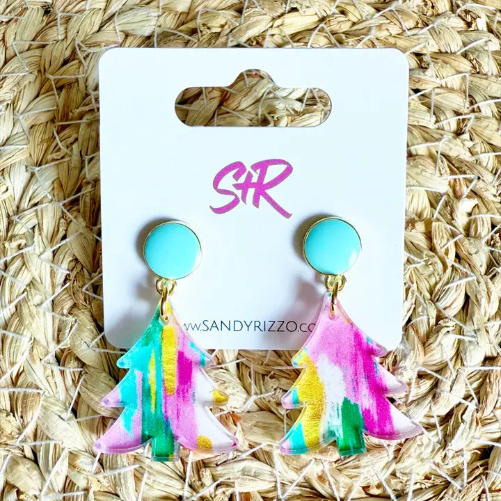 Dangle Earrings - Color Play Petite Tree